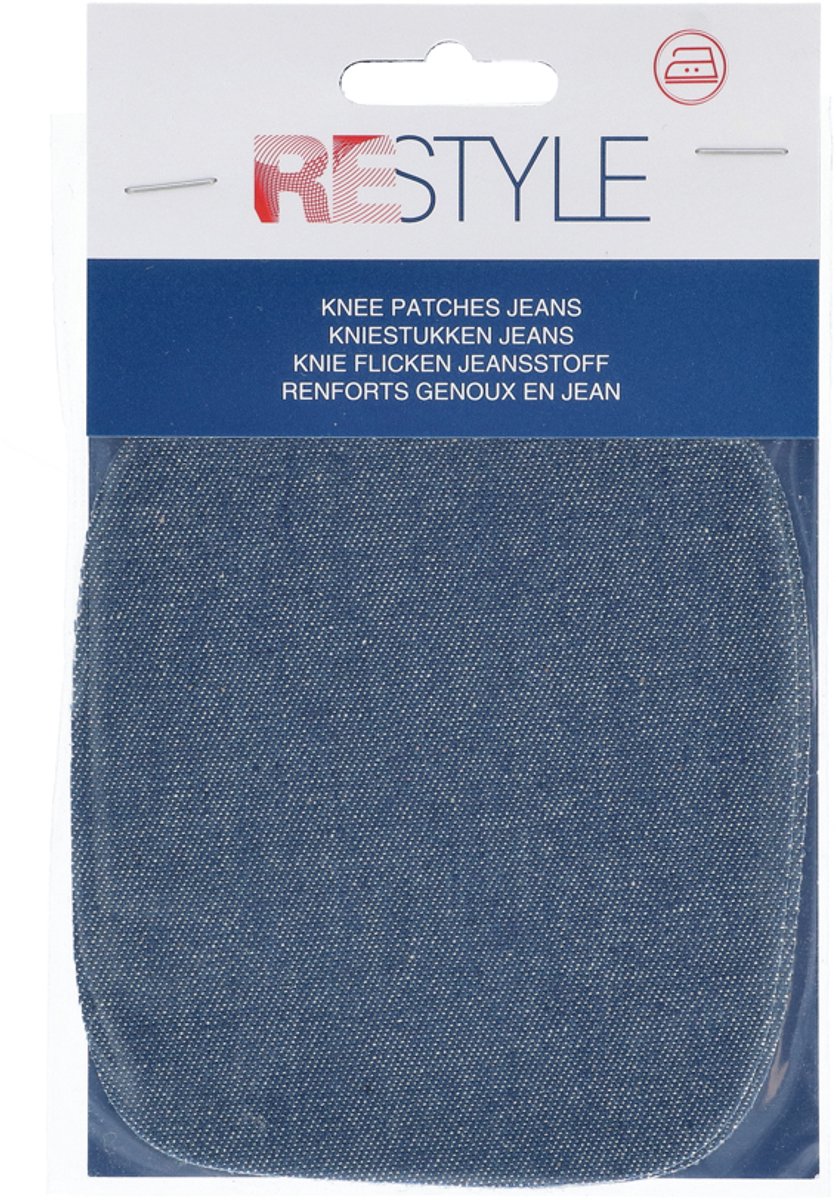 Restyle Kniestukken Jeans - Denim - 10 x 9 cm