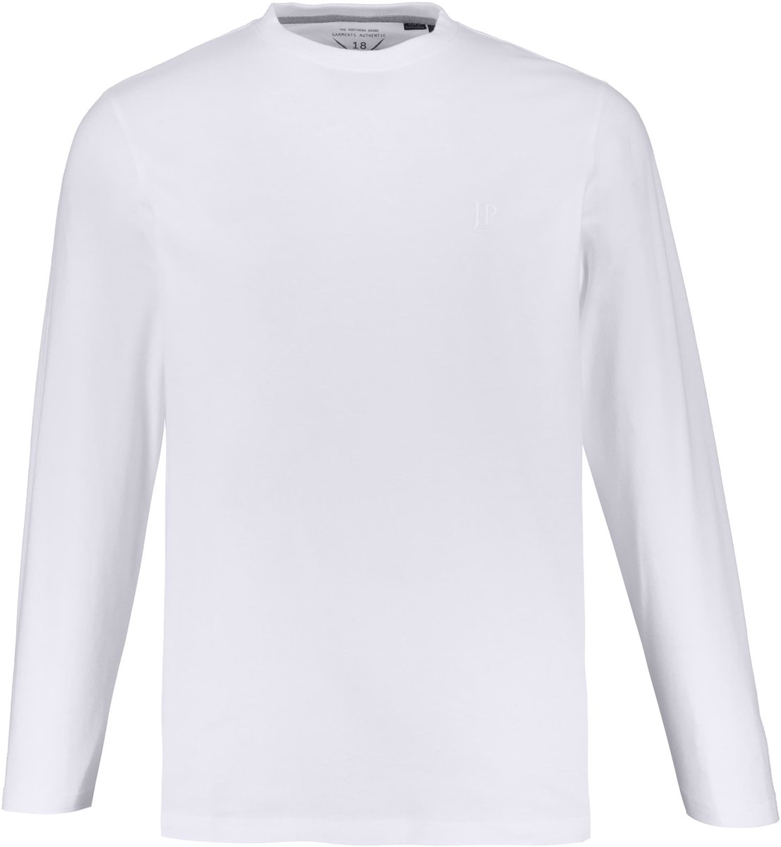 JP 1880 - Heren - Shirt met lange mouwen basic OEKO-TEX - Sneeuwwit - Maat L