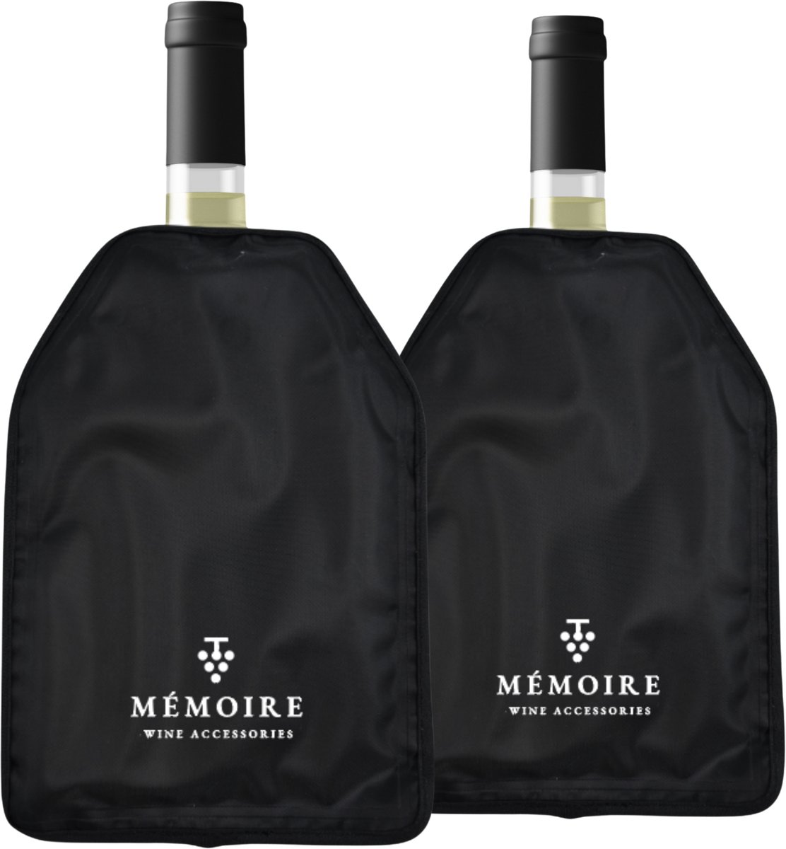 Mémoire® Fresco Wijnkoeler set van 2 – Actieve Wijnkoeler met Koelelement – Wijnfles Koeler voor Vriezer & Koelkast – Flexibele Wijnkoelhoes 2 stuks – Houdt Wijn Perfect Op Temperatuur – Ideaal Cadeau voor Wijnliefhebbers