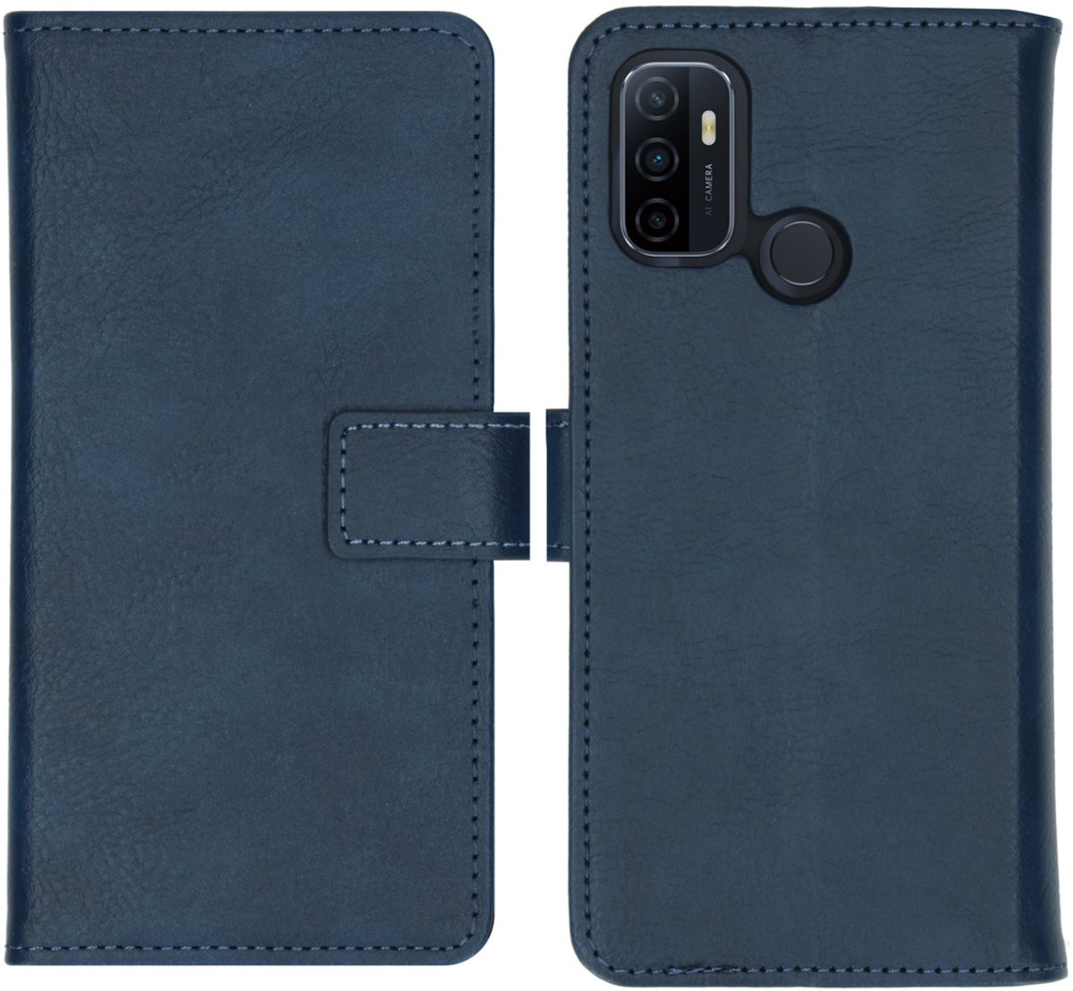 imoshion Hoesje - Geschikt voor Oppo A53 / Oppo A53s - Luxe Bookcase - Donkerblauw