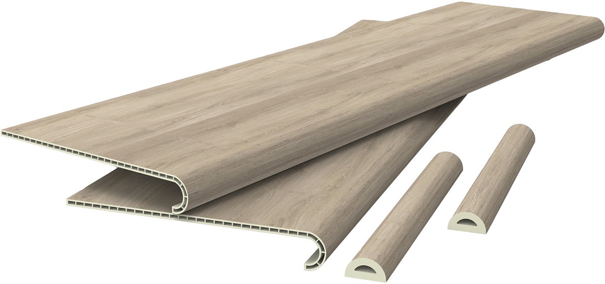 Overzettreden stootborden set van 2 PVC 120x32x4,6 cm Tessuto Milan NEU.HOLZ