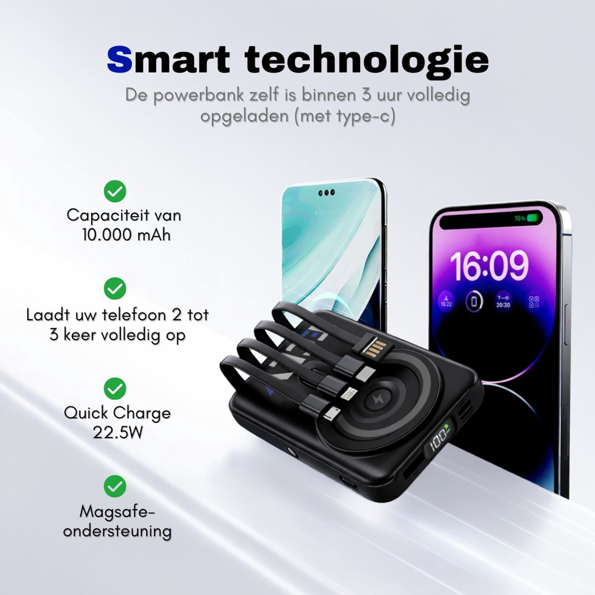 Powerbank 22.5 Watt - Nieuwe Generatie Powerbank 10000 mAh - afbeelding 3