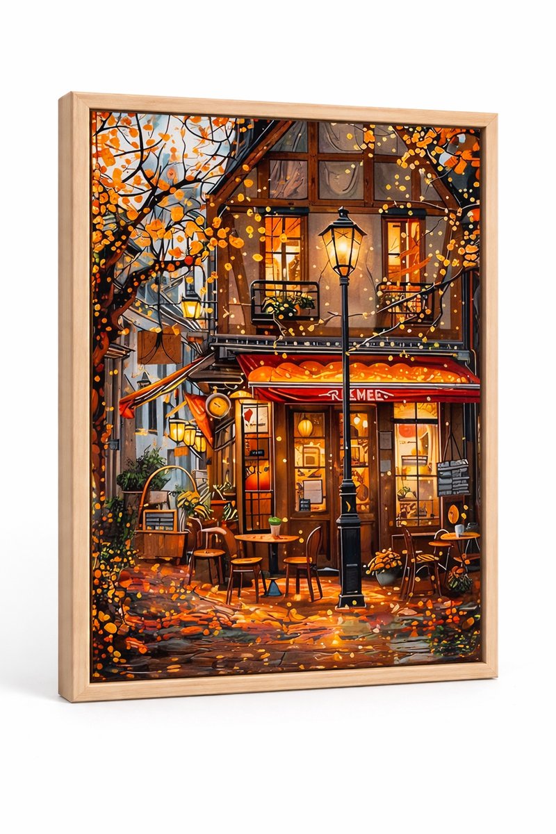 MET FRAME - Paint by numbers Volwassenen– schilderen op nummer – Creatieve hobby - Ontspanning Thuis - Cadeau idee - Compleet pakket - DIY decoratie - Stad - Evening in Paris