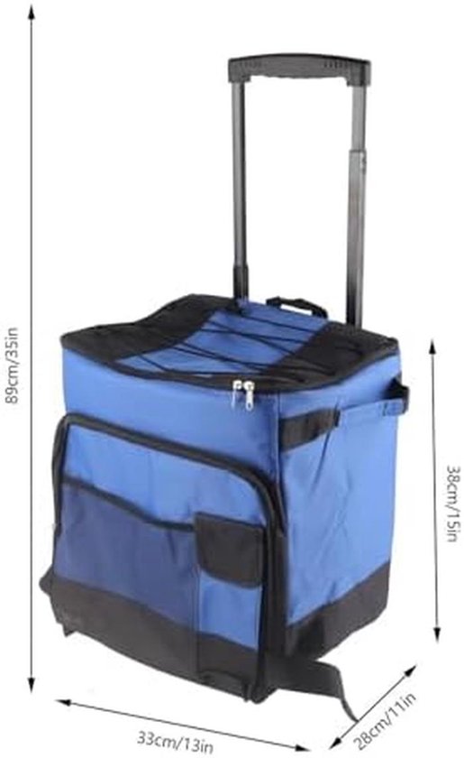 Opvouwbare Koelbox op Wielen met Trolley - Grote Geïsoleerde Koeltas voor Strand en Camping van Merkloos — afbeelding 2