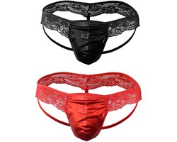 Sissy String voor Heren - Kant Slipje met Pouch en Ruches