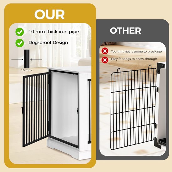 GOPLUS 2-in-1 hondenkooi, dierenkooi voor binnen met slot en