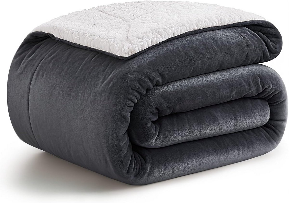 Extra Grote, Dikke Sherpa Plaid voor Bank en Bed - 220x240 cm - Super Zacht en Warm