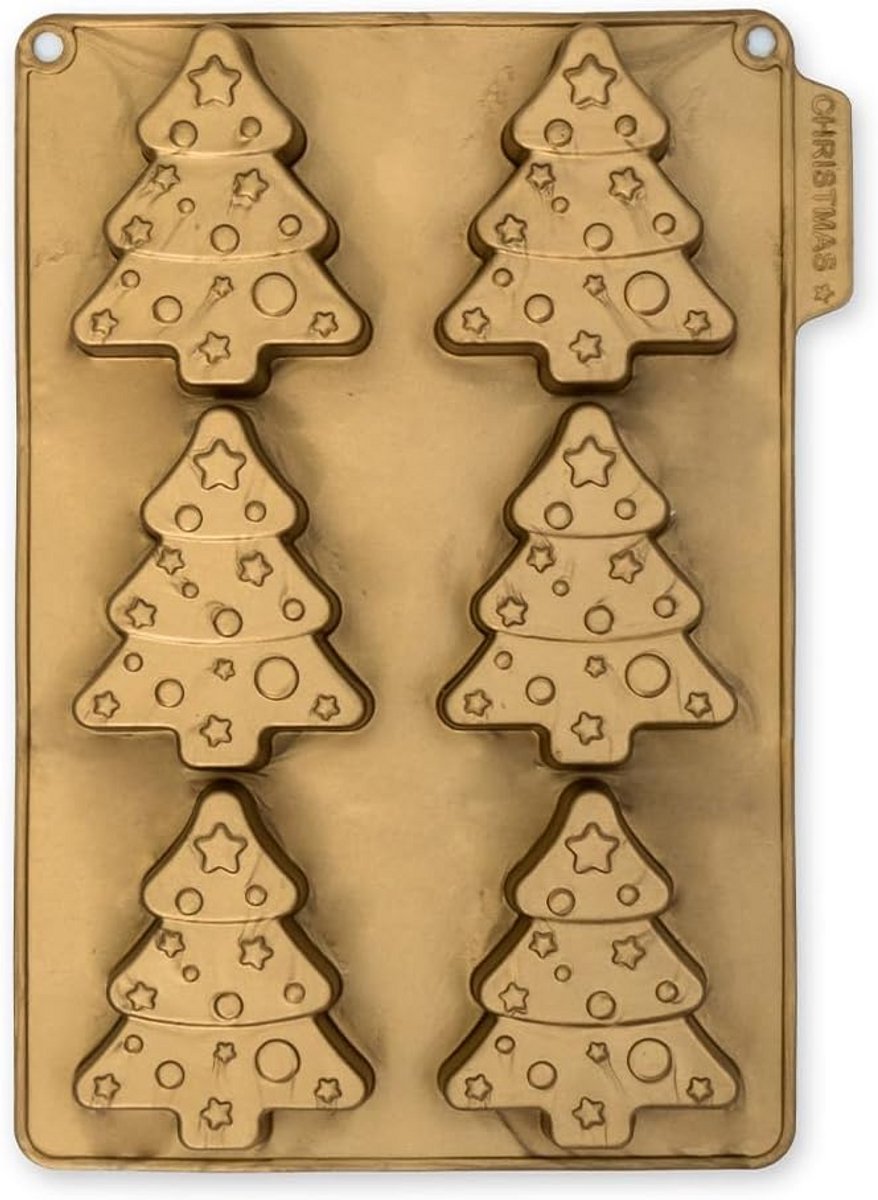 Siliconen Bakvorm voor 6 Feestelijke Kersttaartjes