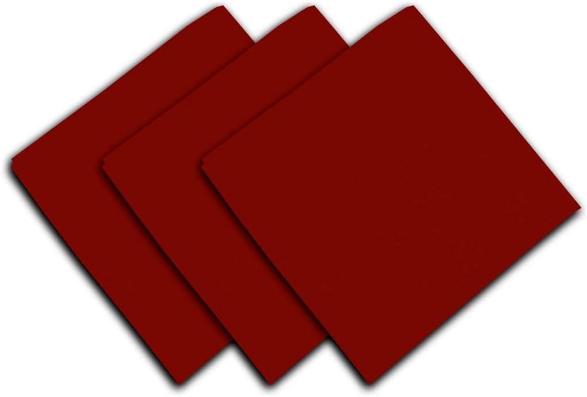 Set van 3 Servetten Katoen Panama Rood 45x45 cm