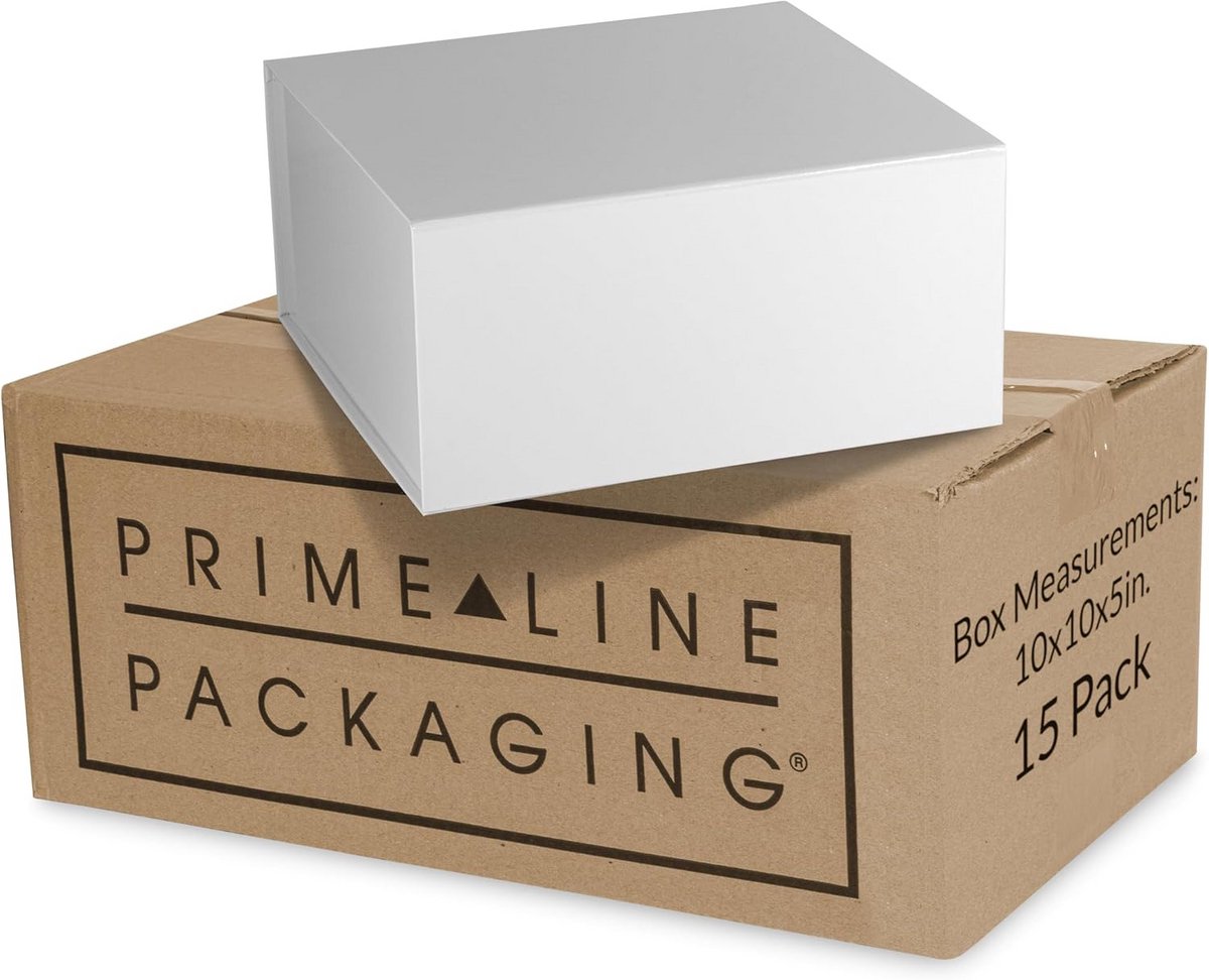 Grote geschenkdoos met magnetische sluiting - 15 stuks witte opvouwbare dozen voor sieraden, kleding, feesten en bruidsmeisjes
