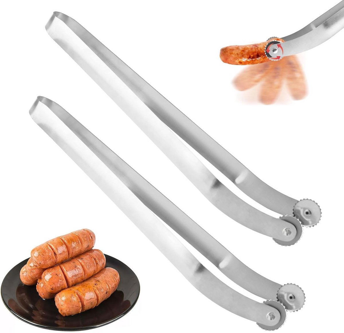 Grote Keukentang RVS 38 cm met Vergrendeling - Set van 2 Grilltangen voor BBQ en Buffet