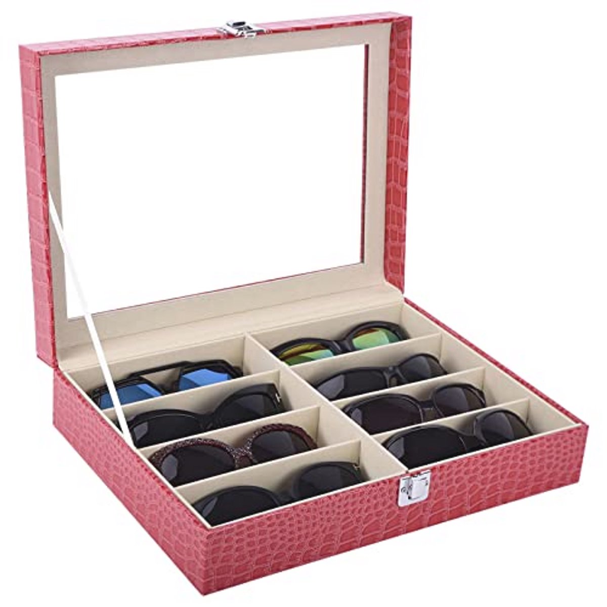 Leren Kist voor 6 Horloges en 3 Brillen - Opbergbaar en Elegant