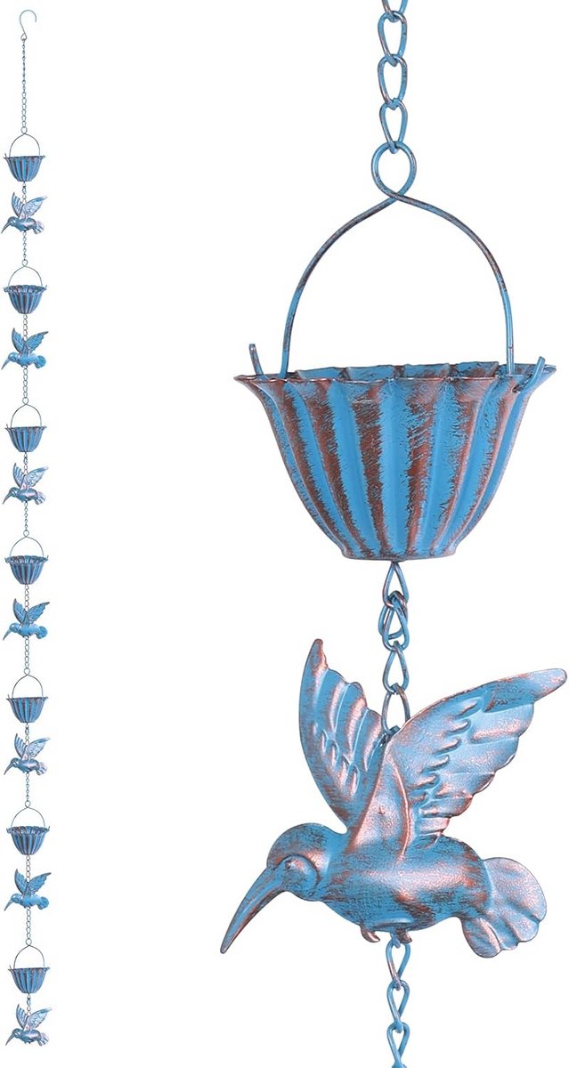 Verstelbare Regenketting voor Tuin en Buiten, Dakgootdecoratie met Imitatie Waterlelie en S-haken