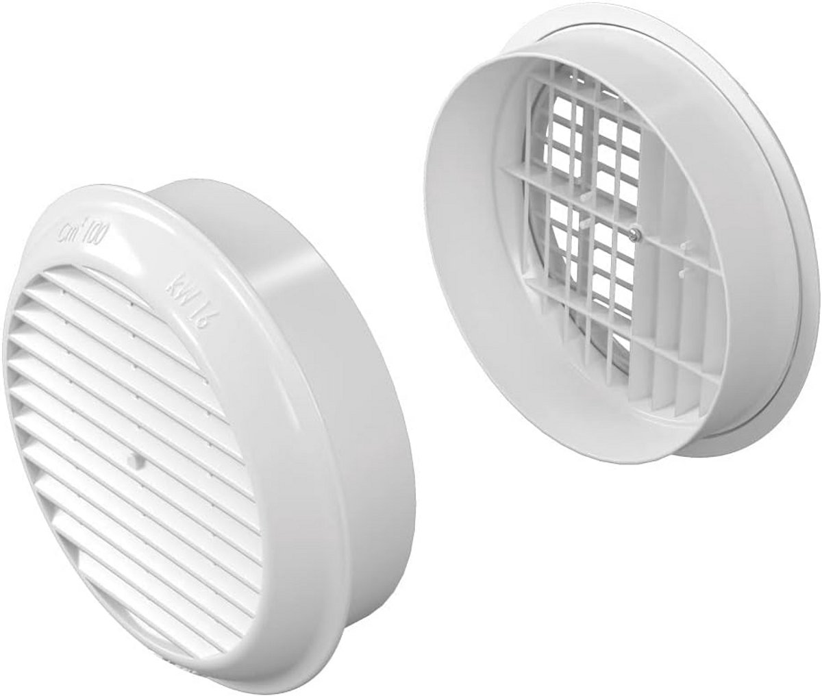 Rond ventilatierooster 175 mm voor buizen van 160 mm - Wit ABS kunststof