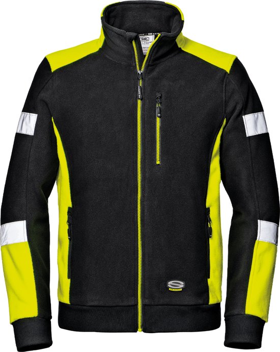 SIR SAFETY COMFORT Hi Vis Reflecterend Microfleece Rits Werktrui HEREN Veiligheidstrui Zwart Geel - Ademend - Fleece