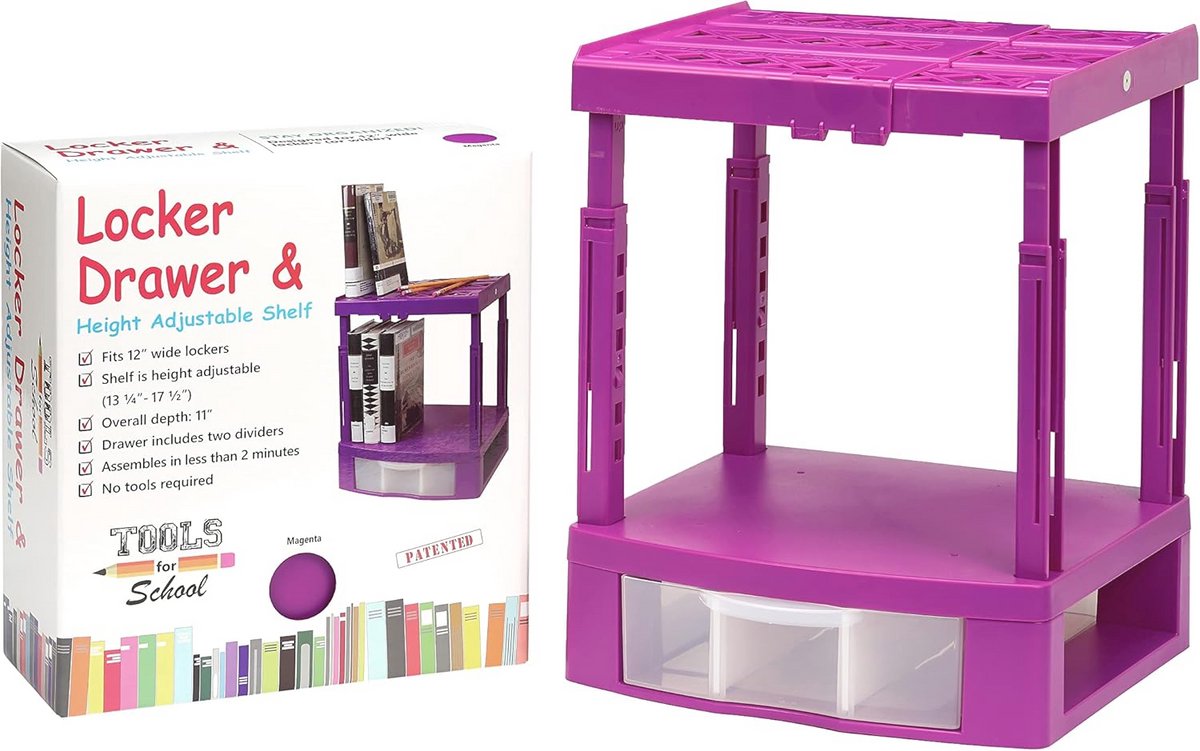 Verstelbare Plank en Lade voor School Lockers - Magenta