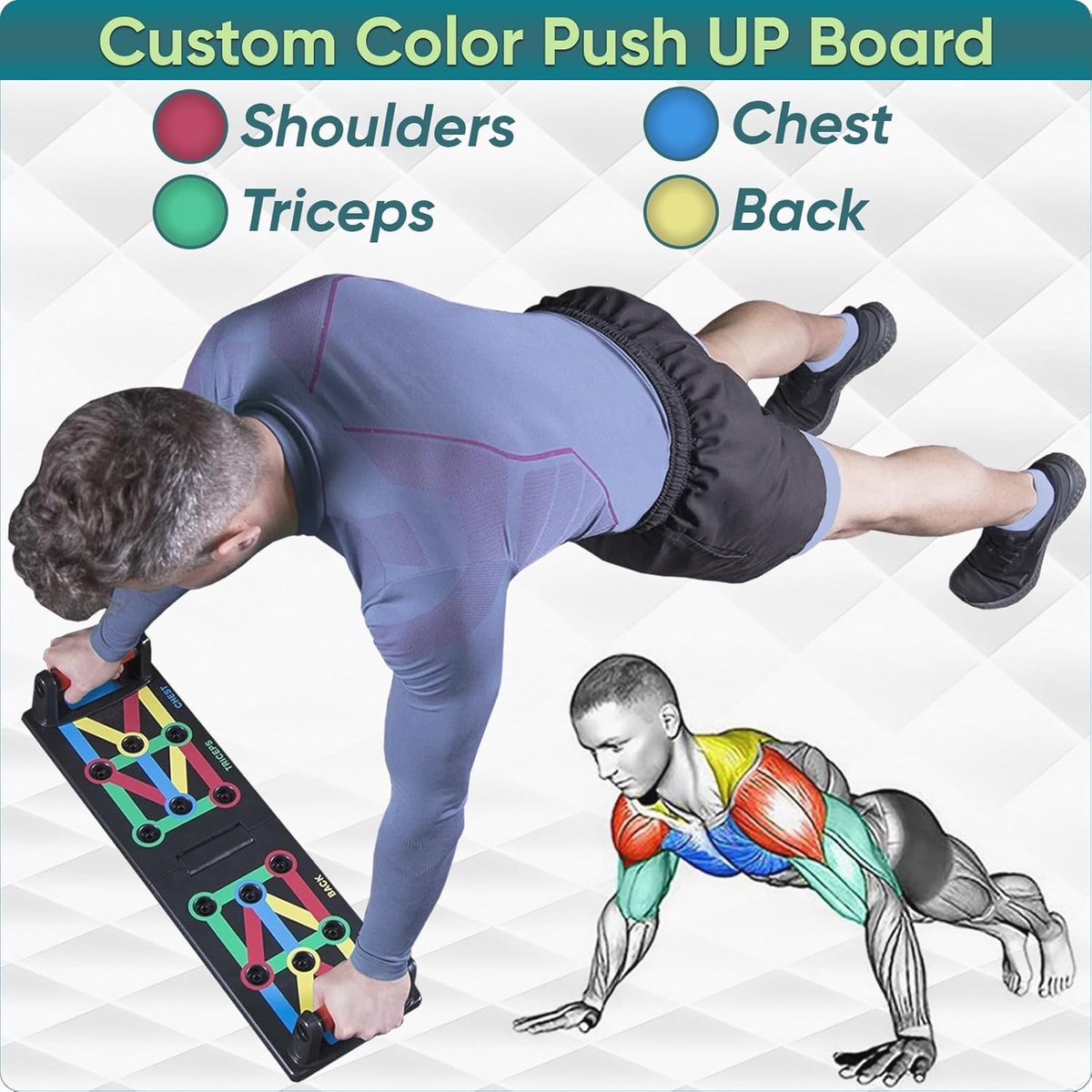 Multifunctioneel opvouwbaar push-up bord - 12-in-1 fitness hulpmiddel voor thuistrainingen