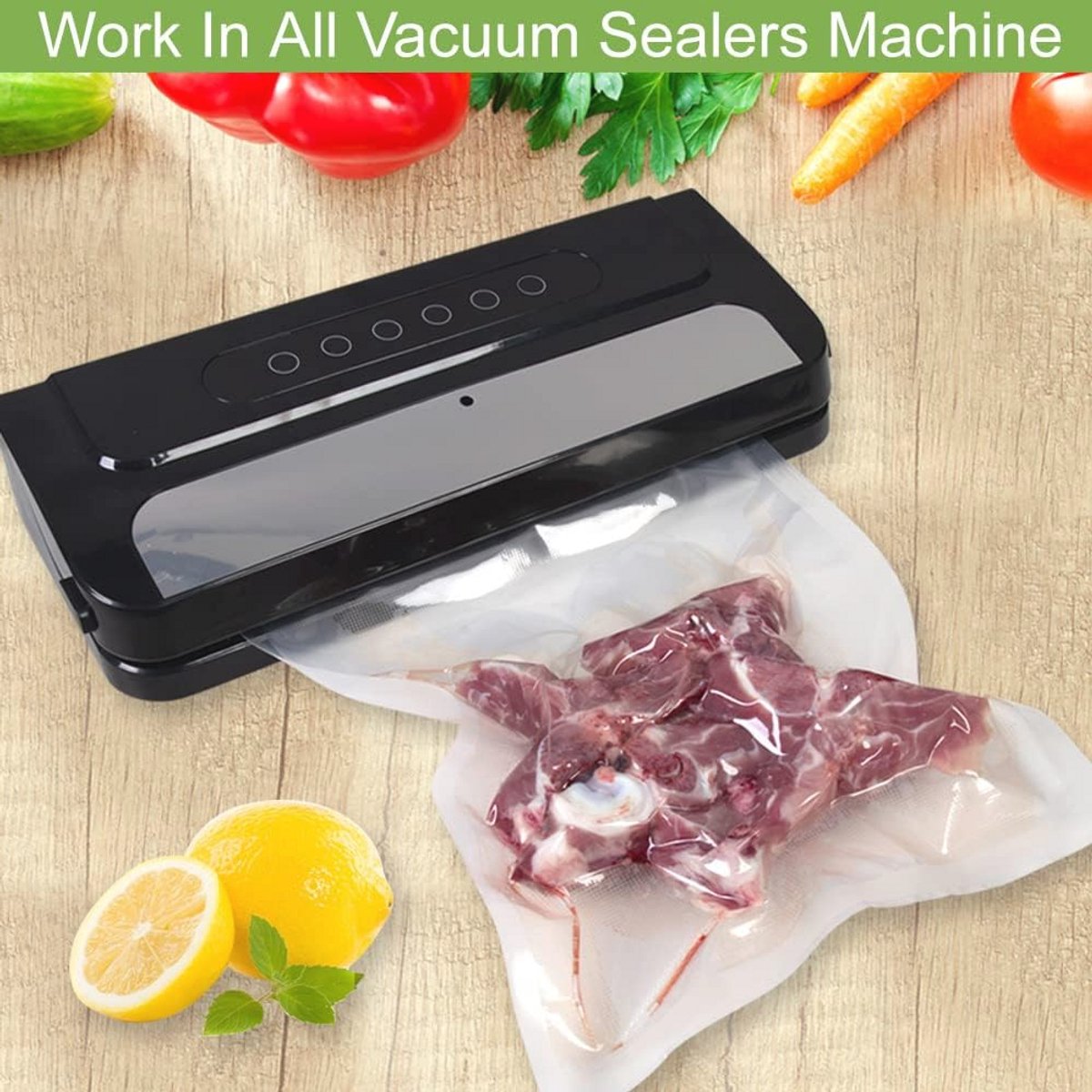 Vacuüm Sealer Tassen en Rollen 15x25cm, 20x30cm en 28x40cm - Punctie Preventie, BPA Vrij, Ideaal voor Sous Vide Koken