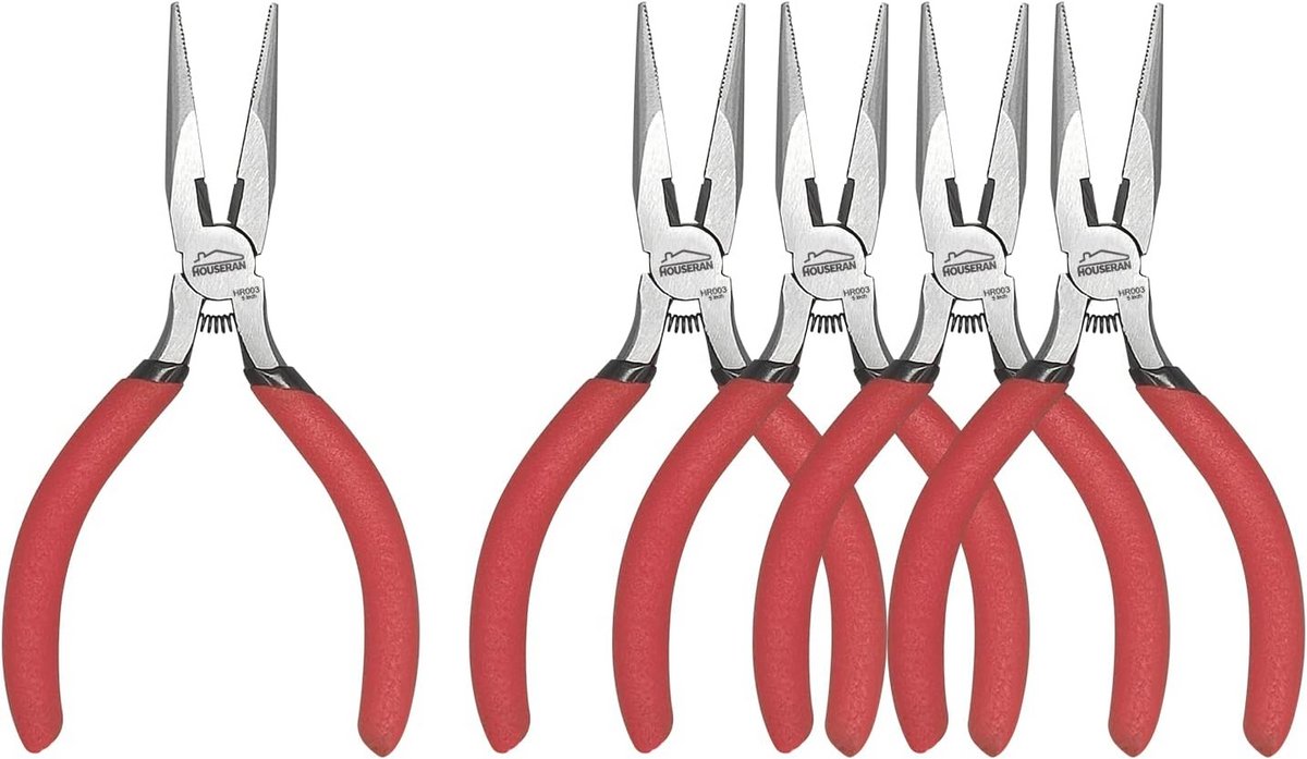 5 Inch Needle Pliers Set - Professional Tip Pliers with Side Cutter for Jewelry Making and Craft Work