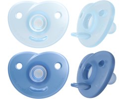 Philips Avent Soothie Hart - 0-6 Maanden - 2 Stuks - Plant-based - Blauw - SCF099/21