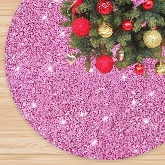 Kerstboomrok 91,4 cm x 91,4 cm boomrok met rode gestikte randen, gele