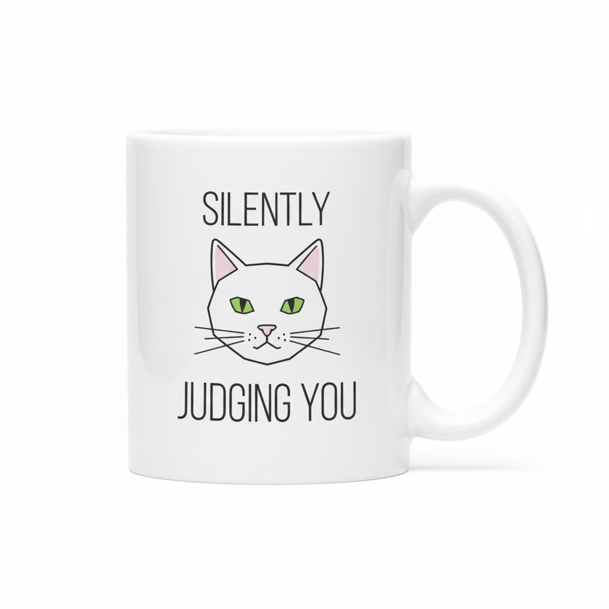 Grappige Kattenmok “Silently Judging You” – Leuke Koffiemok voor Kattenliefhebbers 330 ml