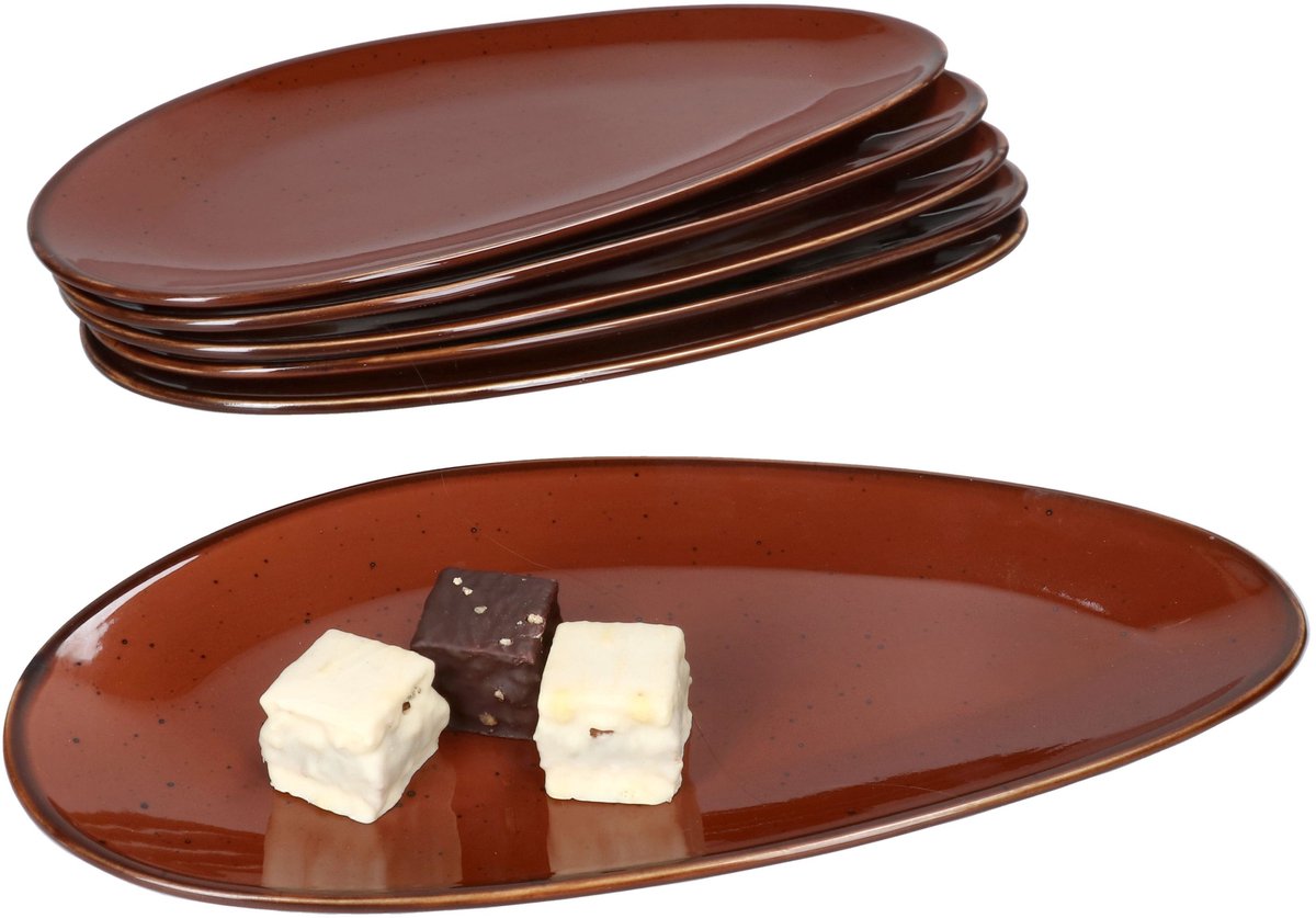6-delig set taartbordjes bruin – 211573