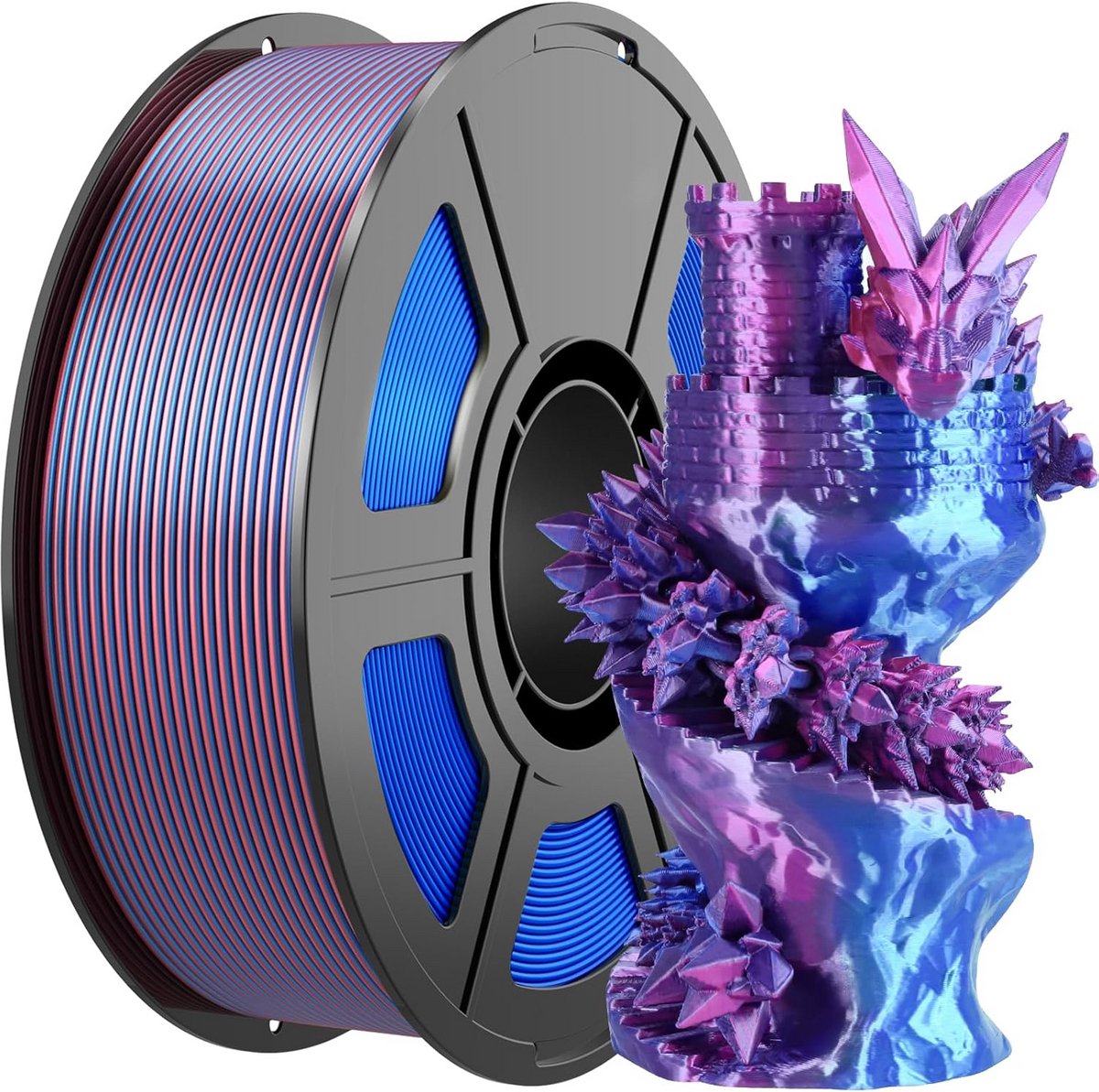 Glanzend Zijde PLA Filament 1.75mm Dubbele Kleur Voor 3D Printer, 1kg