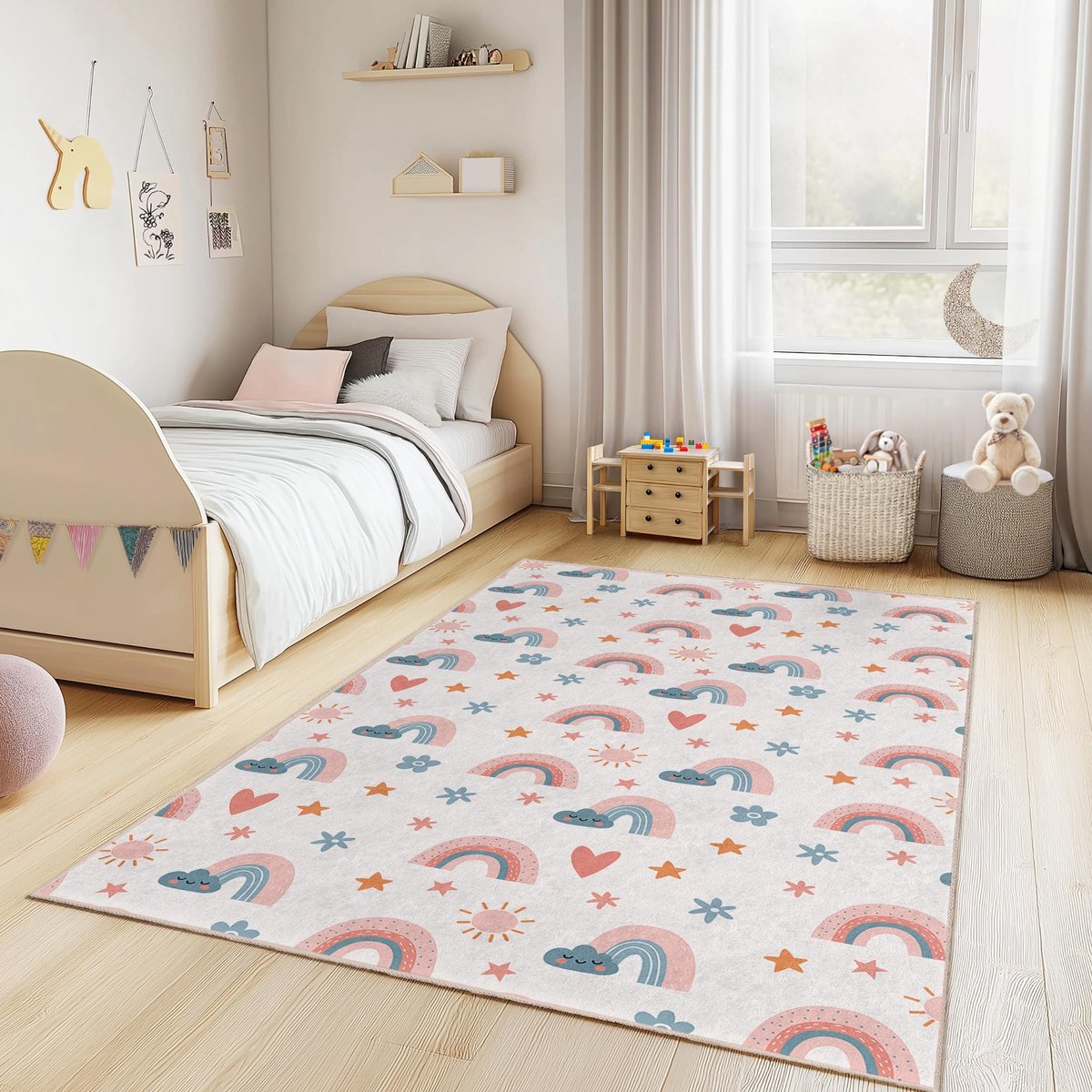 Mila Home - Kindertapijt Rechthoek - Vloerkleed Kinderkamer Tapijt - Speeltapijt - Wasbaar - Antislip - OEKO-TEX Gecertificeerd - 594 1