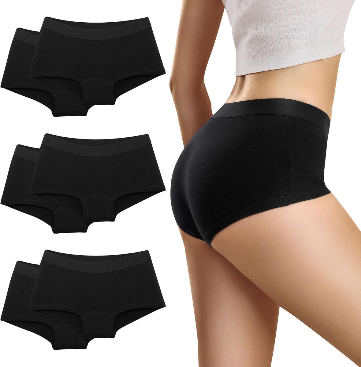 Dames Boxer Shorts - Katoenen Ondergoed voor Comfort en Stijl - Set van 6