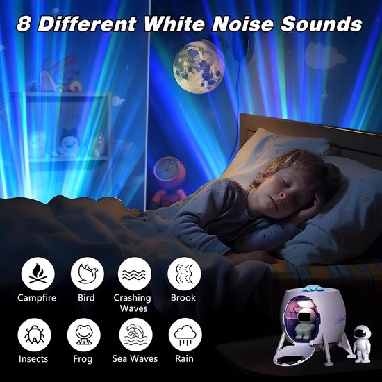 Astronauten Projector met Sterrenhemel en Muziekfunctie voor Kinderen - Timer en Afstandsbediening — afbeelding 3
