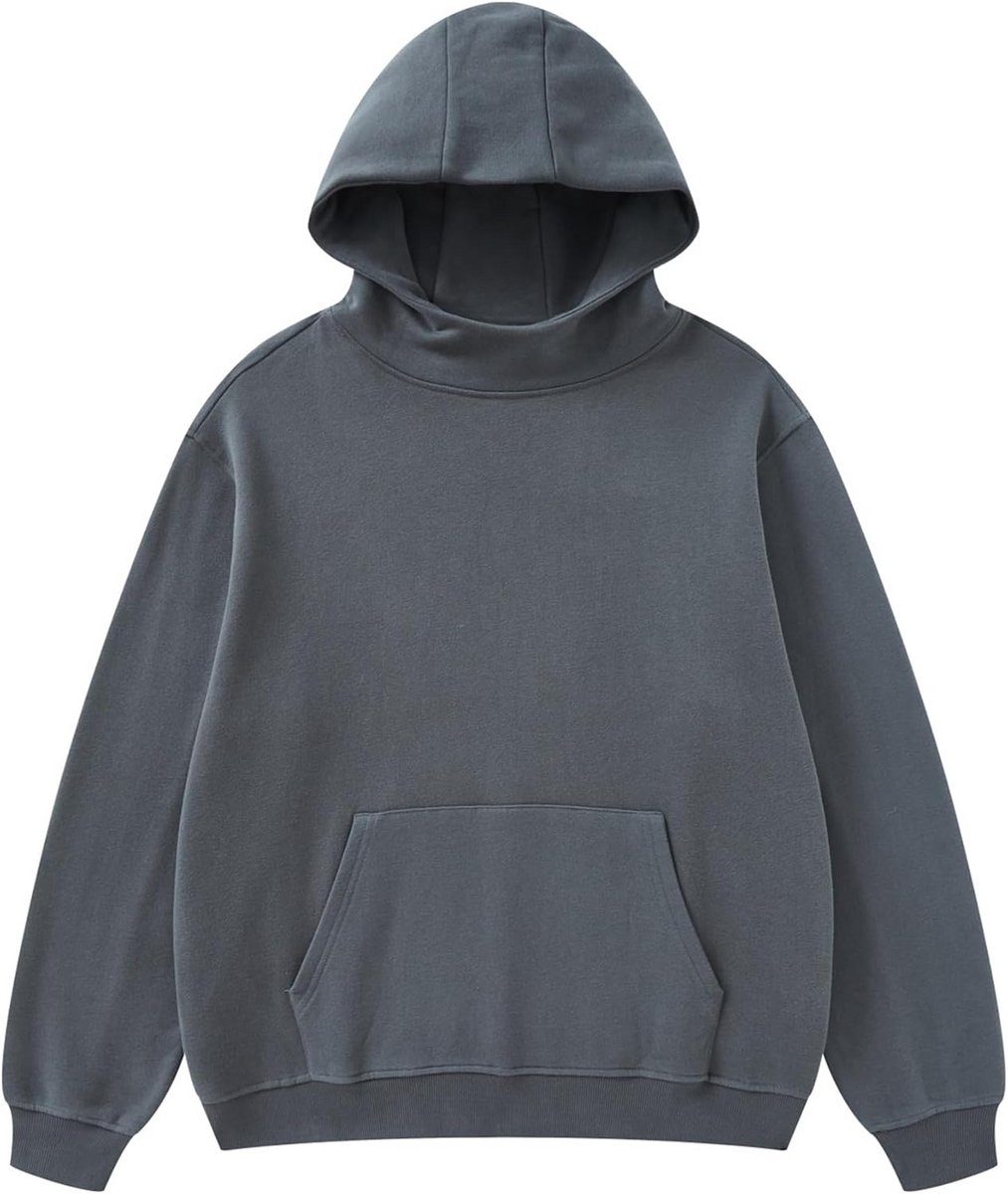Heren Oversized Hoodie Trui Zwaargewicht Fleece Katoen Sweatshirt met Zak