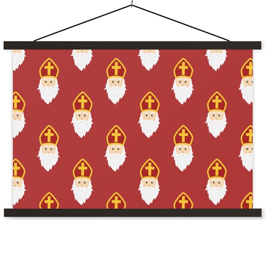 Affiche scolaire - Décoration Sinterklaas - Saint - Enfants - 60x40 cm - Lattes noires