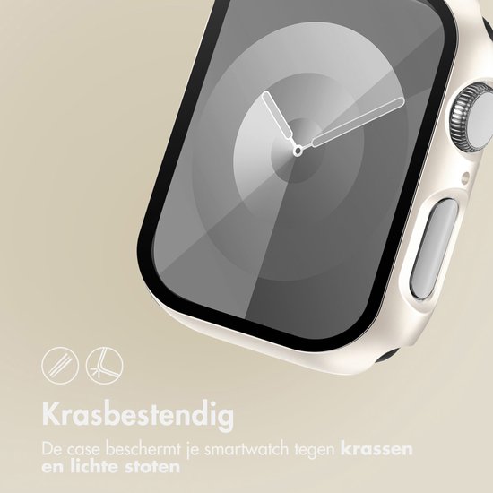 Screen protector - Geschikt voor Apple Watch 7 / 8 / 9 - 41 mm - Full Cover Hard Case / Beschermend Hoesje - Sterrenlicht
