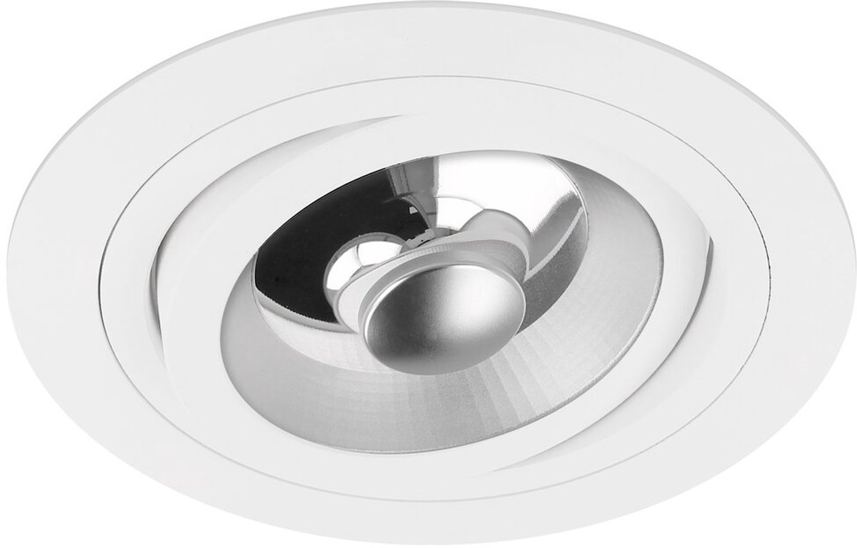 Venezia - Inbouwspot Wit Rond - Kantelbaar - Voor AR111 lampen - 1 Lichtpunt - Ø 180mm