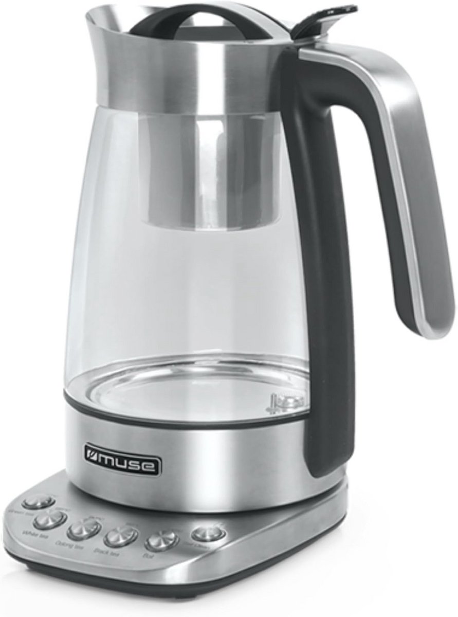 2-in-1 Waterkoker met Theeketelfunctie en Temperatuurinstelling - 1,2 L Glas met Zeef