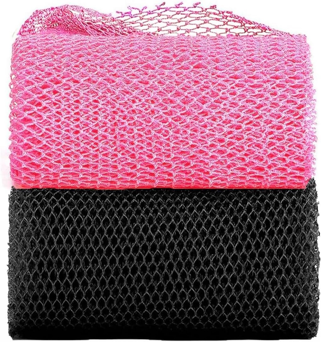 2x Exfoliërende Spons voor Rug en Lichaam, Luxe Net Doucheborstel