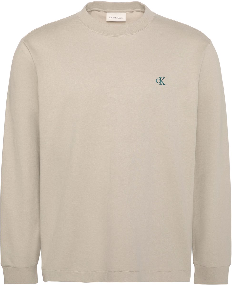 Calvin Klein T-shirt Ls Easy Monogram Tee Lv04rd247g 2f3 Ancient Marble Mannen Camel
