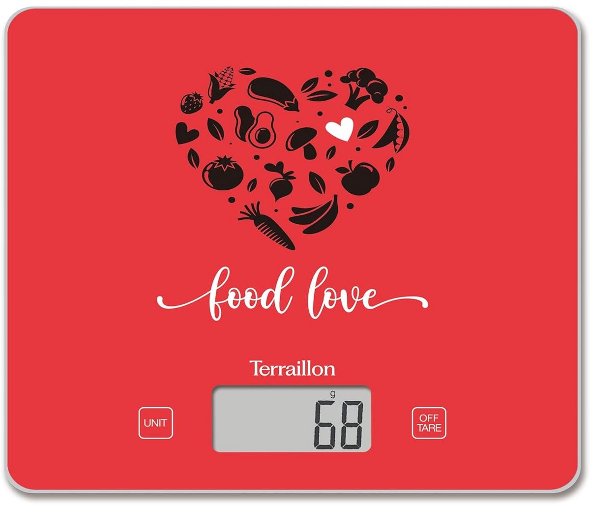 Slanke Digitale Keukenweegschaal met Glasplaat tot 3 kg Nauwkeurigheid 1g