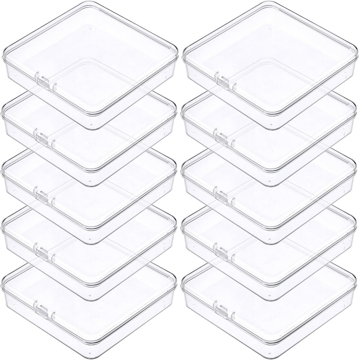 Transparante Opbergdozen met Deksel voor Kralen en Knutselmateriaal, Set van 10