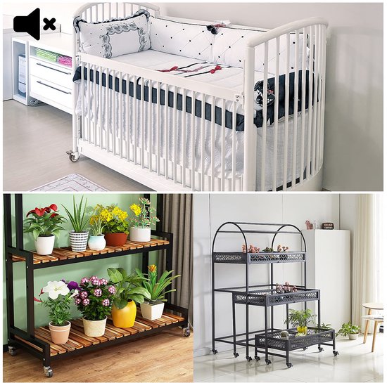 wieltjes 4 MeubelCasters L Beugel Stille Rubber Wielen Met Remmen Universele Draaibare Vervangende wieg Casters 1 Inch 1.5 Inch 2 Inch 160 KG Voor Baby Kinderbedje Bloemenstandaard Bed Tafelstoel