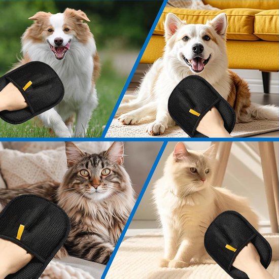 Dierenhaarbezem – Siliconen bezem voor honden- en kattenhaar – Telescopische bezem voor tapijten, tapijten, vloeren en meubels – Dierenhaarbezem – Herbruikbare haarpluk – Okköbi - Blauw