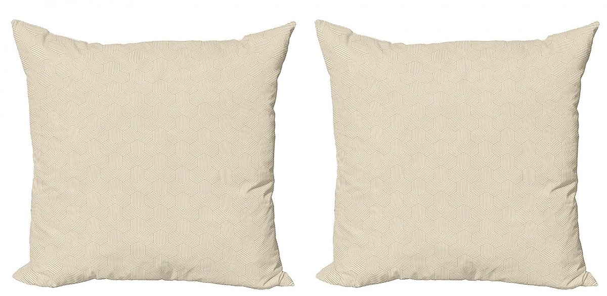 ABAKUHAUS Geometrische Kussenhoes Set – Omgekeerde Y – 60x60 cm – 2 st. Elfenbein