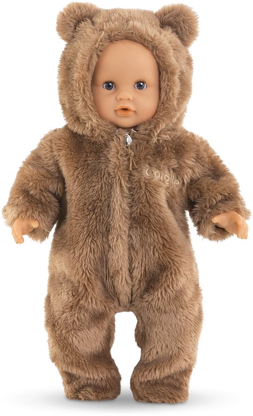 Corolle poppenkostuum beren onesie bruin - 30cm poppen kleding. — afbeelding 2