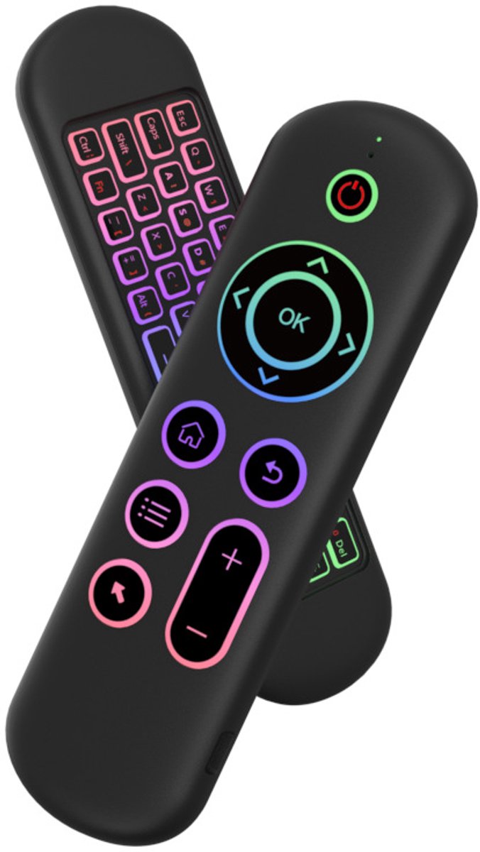 Bluetooth 2.4G dual-mode afstandsbediening met toetsenbord en infrarood voor tv-boxen en projectoren