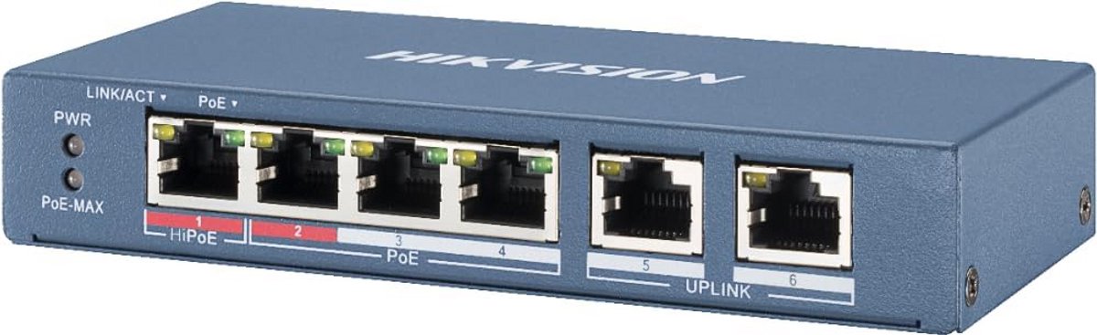 Netwerk Switch Unmanaged Fast Ethernet met Power over Ethernet (PoE)