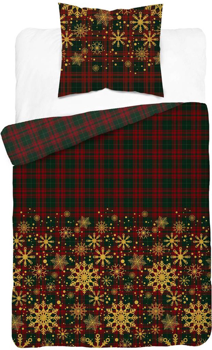 Kerst Dekbedovertrek 140 X 200 KATOEN Winter Christmas Kerstmis Grote Kussensloop 70x80