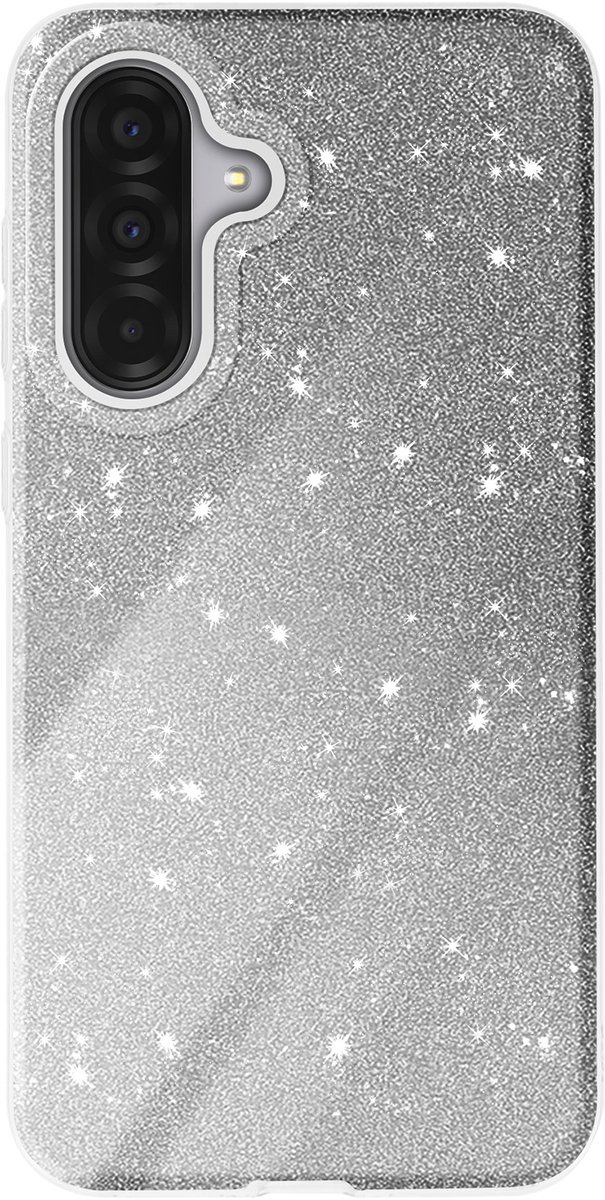 Avizar Glitter hoesje Geschikt voor Samsung Galaxy A36 Schokbestendig Glitter, Zilveren