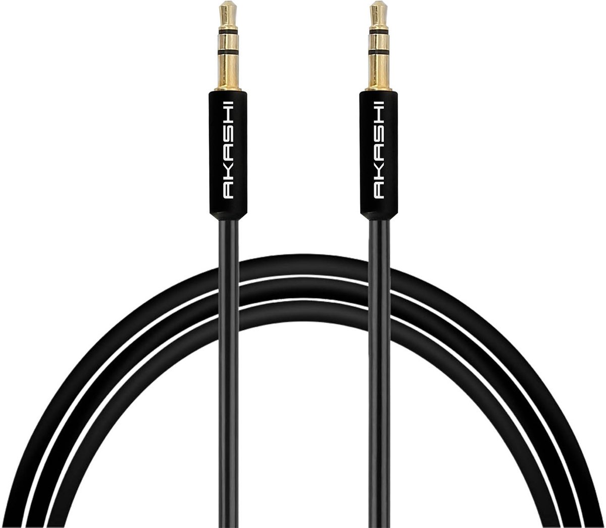 Akashi, Kabel Jack 3,5mm mannelijk- mannelijk Auxiliary, Zwart
