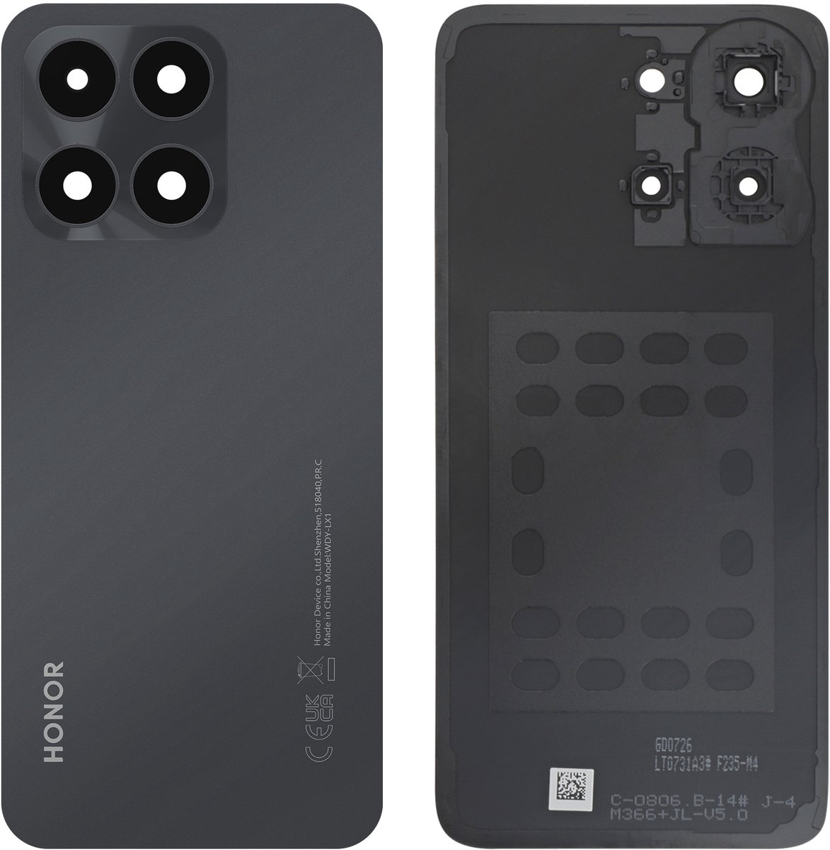 Honor, Originele batterijklep voor Honor X6a met voorgemonteerde lijm, Middernachtzwart